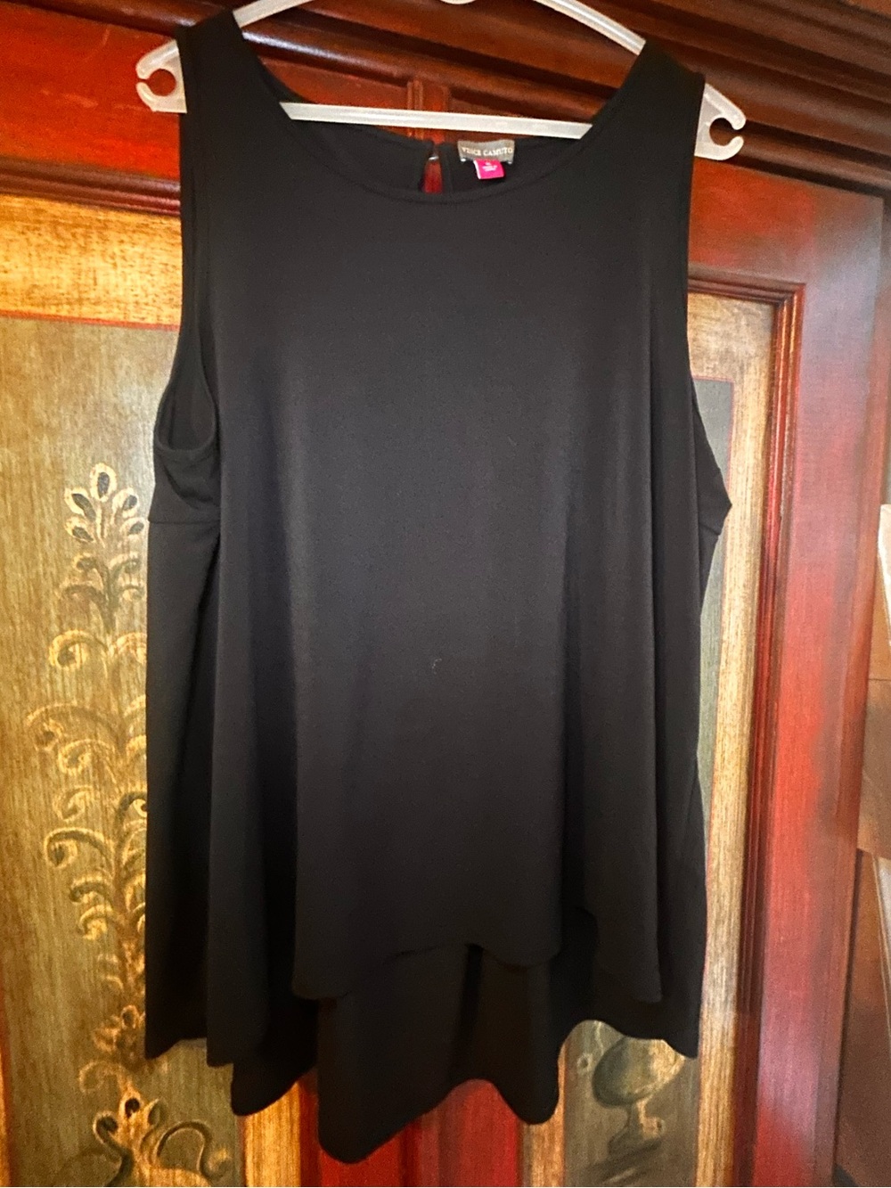 Vince Camuto Black Layered Sleeveless Tank